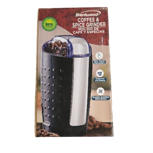Brentwood Coffee & Spice Grinder 4oz BPA-Free Stainless Steel Blades One-Touch - Picture 2 of 3